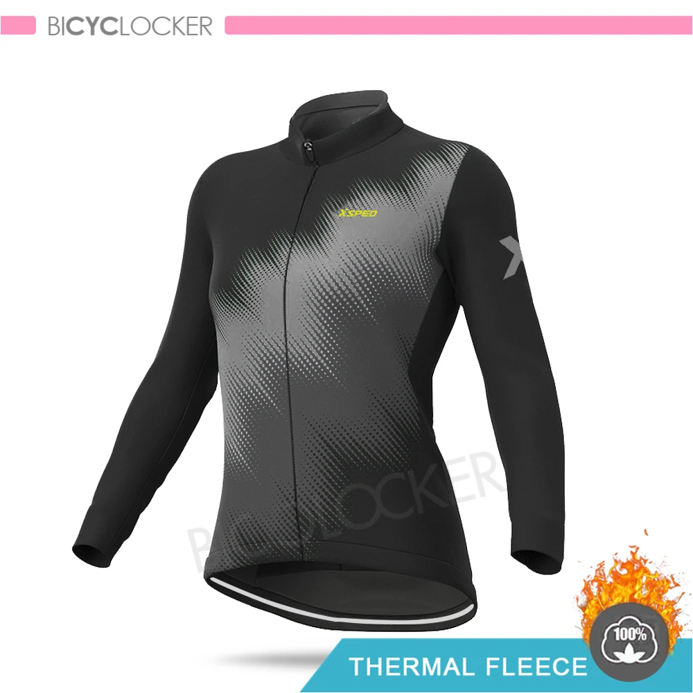 Cycling Jerseys Куртка женская зимняя одежда для велоспорта, комплект из Джерси с длинным рукавом для шоссейного велосипеда, Теплая Флисовая одежда для женщин, костюмы для верховой езды - Color: Cycling Jerseys
