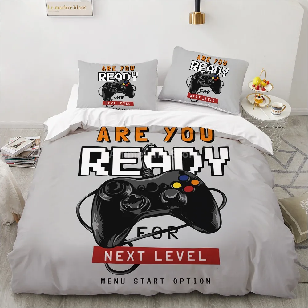 Черный комплект постельного белья с геймпадом для игр детское 3d постельное белье