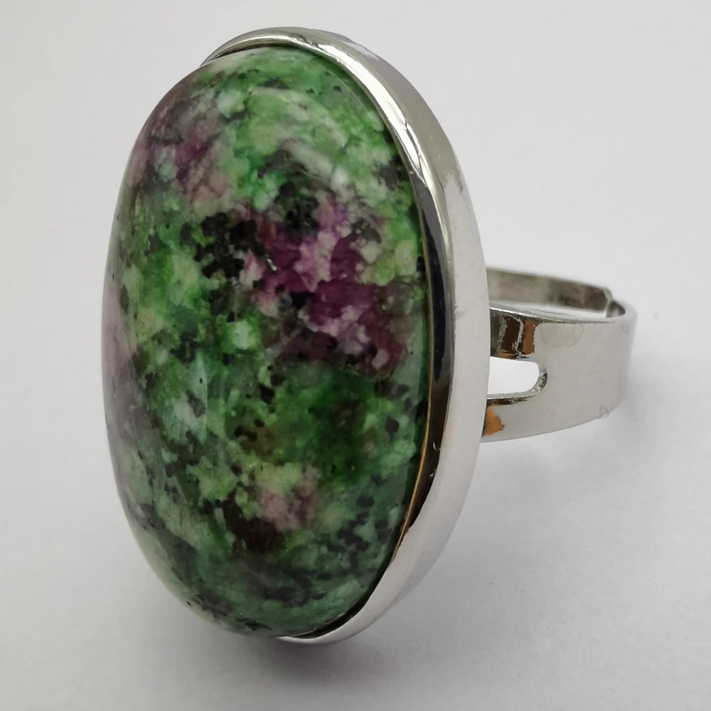 Red Green Zoisite Лабрадорит унакит эпидот Howlite Родонит Howlite камень Сердолик Овальный драгоценный камень палец кольцо Размер 8 ювелирные изделия для женщин подарок 1 шт - Цвет основного камня: Red Green Zoisite