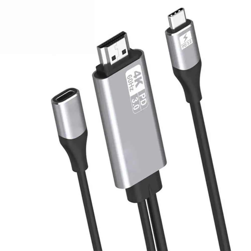 

Портативный переходник PD 3,0 мама 4K 60 Гц Type-c к HDMI-совместимый кабель преобразователя для телефона планшета