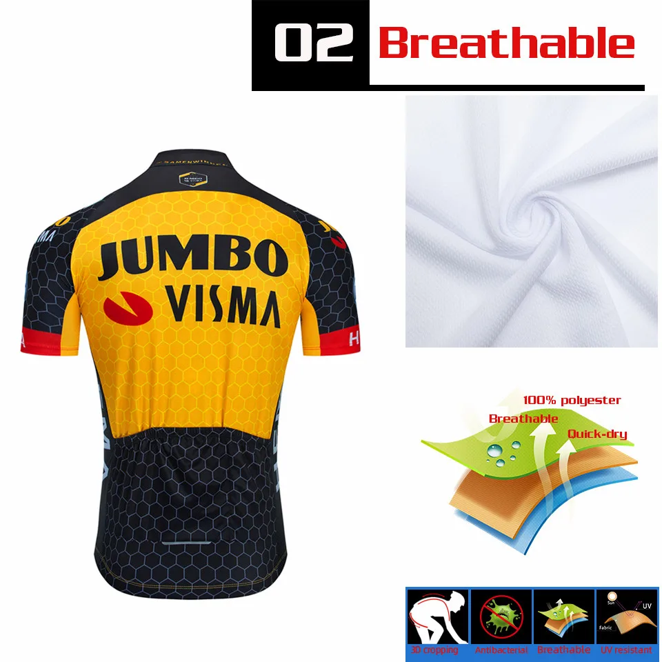 2021 Team New JUMBO VISMA Cycling Jersey 19D Bike Shorts Set MTB Ropa Ciclismo Mens Short Sleeve Bicycle Shirts Maillot Clothing | Спорт и