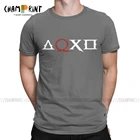 Мифологическая мужская футболка с пуговицами и иконами, забавная футболка с надписью God of War Kratos, футболка с круглым вырезом, одежда из чистого хлопка 6XL