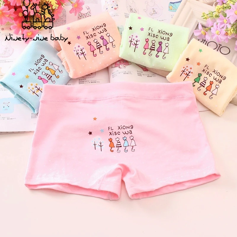 Боксеры нижнее белье для маленьких девочек 5 цветов Симпатичные хлопковые трусы