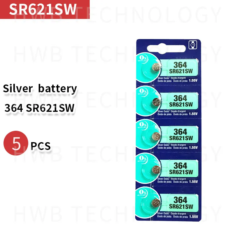 5X розничная, долговечная батарея 364 SR621SW V364 SR60 SR621 AG1, кнопка для часов, монетница, сделано в Японии,, бренд