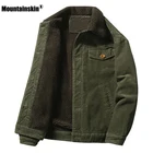 Мужская Вельветовая куртка Mountainskin, повседневная приталенная куртка в стиле ретро, европейские размеры, модель MT189, Осень-зима