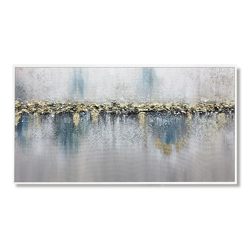 

Large Size Hand Painted Oil Painting On Canvas Gold Grey View Modern Home Decor Abstract Wall Art Picture For Living Room Gift