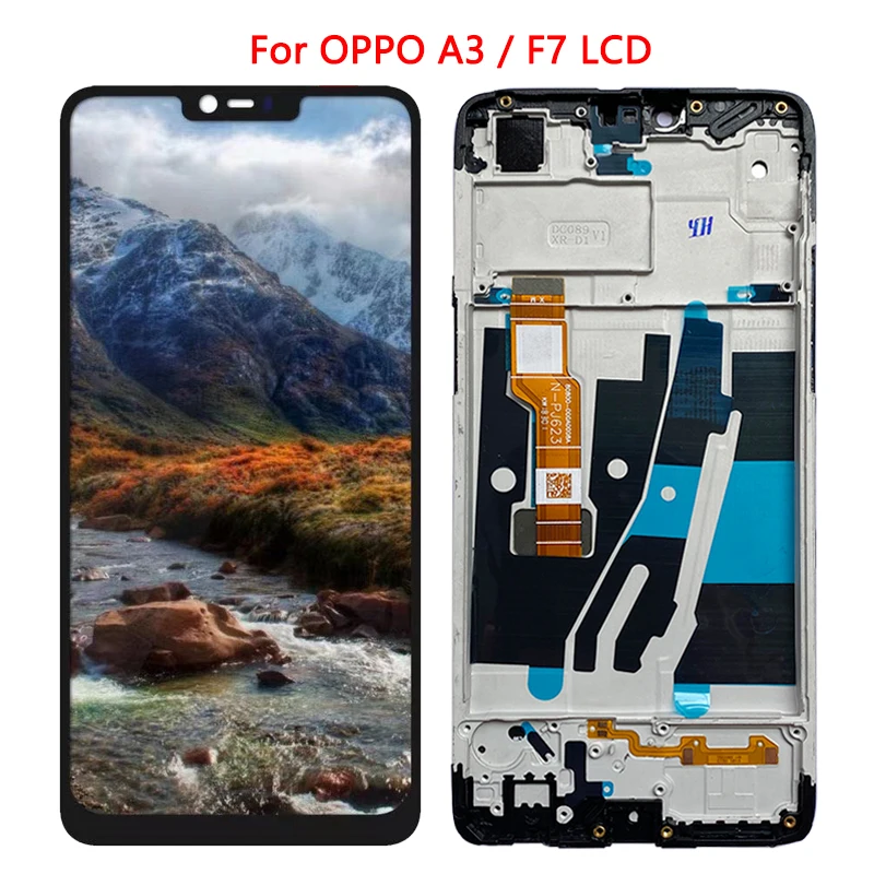 ЖК-дисплей F3 6,23 дюйма для OPPO F7, ЖК-дисплей, сенсорный экран, дигитайзер с Фрамом для CPH1819 CPH1821 A3 CPH1837, Ремонт ЖК-дисплея