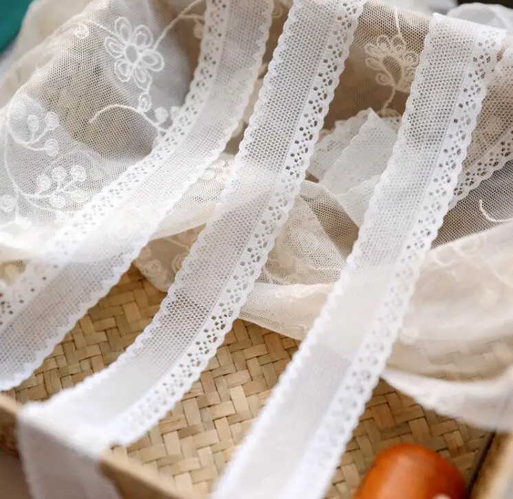 5 метров белая вышивка кружевная Лоскутная эластичная ткань сделай сам одежда