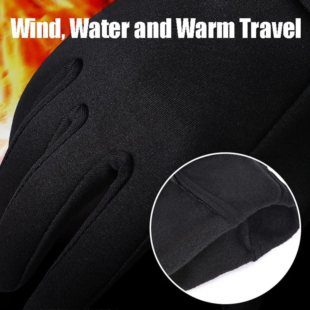 Черные Теплые Перчатки для мотоциклистов с сенсорным экраном спортивные