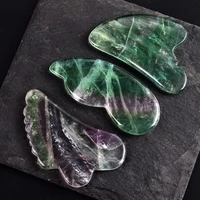 color fluorite gua sha massage tool natural stone health care face tools spa acupuncture scraping body beauty crystal massager