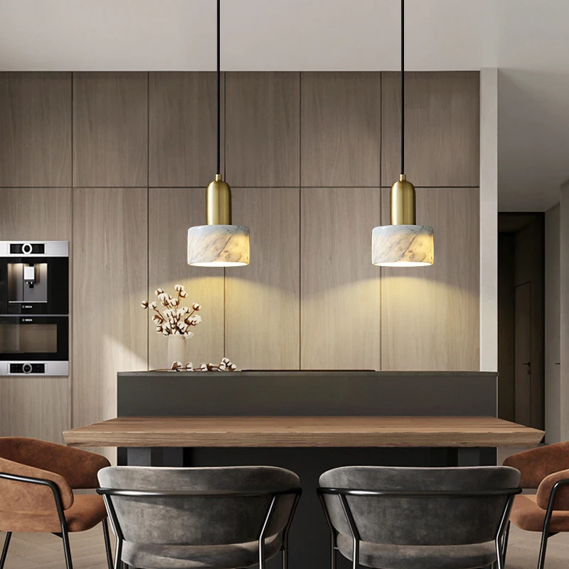Простые современные нордические мраморные светодиодные лампы для бара кафе