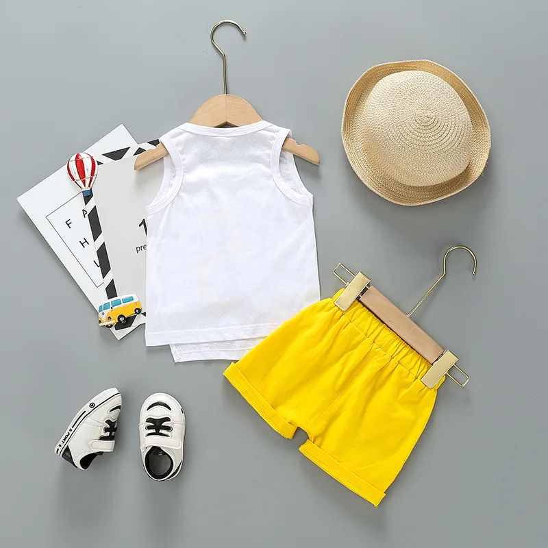 Summer Baby Boys Girls Clothes Children Letter Printed O-Neck Vest Shorts 2Pcs/sets Infant Outfit Kid Fashion Toddler Tracksuits | Детская