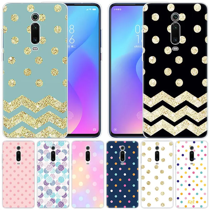 Силиконовый чехол в горошек для Xiaomi Pocophone F1 Mi 9T Pro CC9 CC9E 9 9SE 8 A3 A2 Lite A1 5X 6X Mix3 Play |