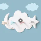Креативные настенные крючки для одежды в форме звезды луны облака без гвоздей Декоративная вешалка для ключей для детской комнаты кухонный крючок для хранения для детей