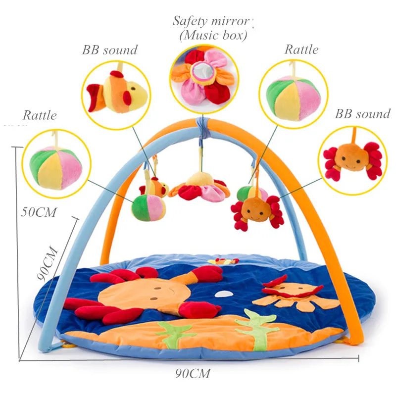 Мягкий игровой коврик детские игрушки развивающий музыкальный для спортзала