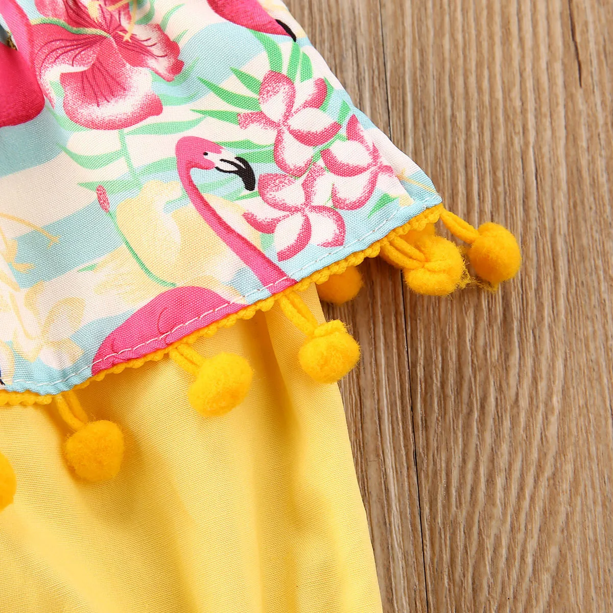 Летняя одежда для маленьких девочек 2 шт. модный кроп топ с помпонами и ремешками +