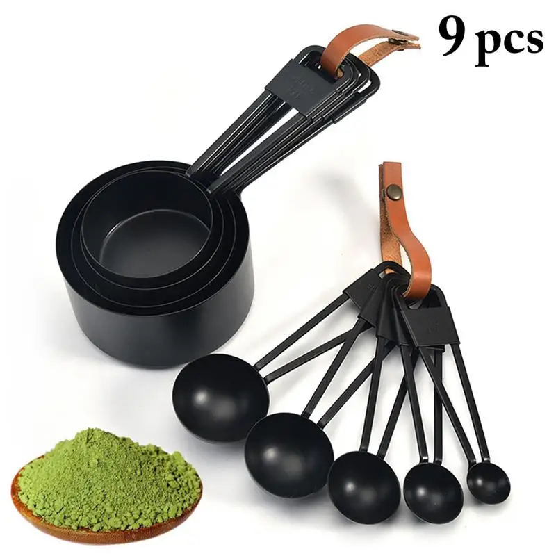 

9 Pcs Measuring Spoons/Cups Set Stainless Steel Stackable Coffee Sugar Measuring Spoon Kitchen Mini Teaspoon Measuring Tools
