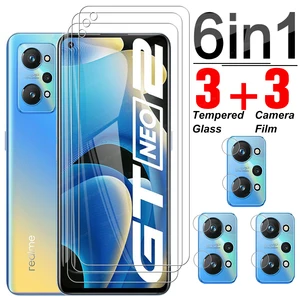 6 in 1 Tempered Glass For Oppo Realme GT Neo2 Screen Protector Full Cover Camera Lens Film For Realm