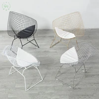 gy nordic iron wire hollow chair indoor balcony leisure mesh chair light luxury personalized creative dining chair photo stool