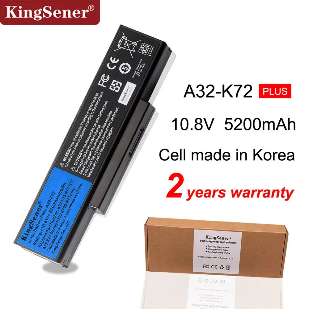 A32-K72 Kingsener Аккумулятор для ноутбука ASUS K72Y K73 K73B K73BR K73BY K73E K73J K73JK K73S K73SD K73SJ K73SM K73SV K73T |