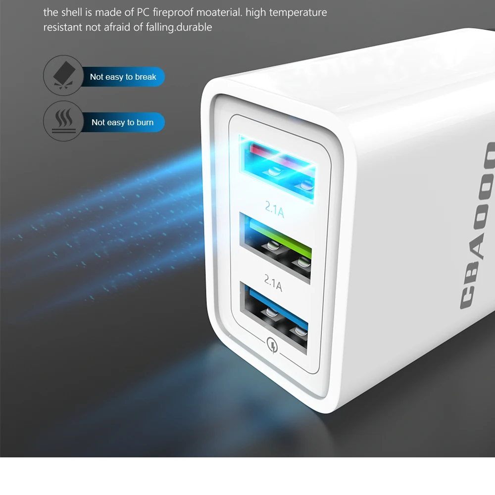 USB зарядное устройство quick charge 3,0 зарядное устройство для мобильного телефона iPhone X 8 7 iPad EU быстрое настенное зарядное устройство для samsung S9 Xiaomi Mi 8 huawei