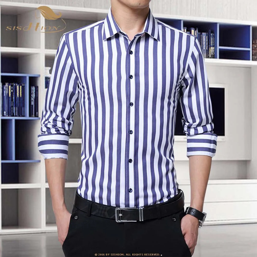 

SISHION Autumn Plaid Shirts Trend Clothes 2021 New Slim Fit Office Work Smart Casual Men Shirts Male SP0331