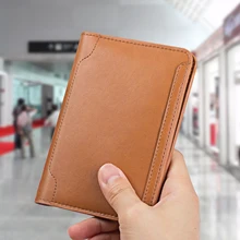 Натуральная кожа Обложка для паспорта держатель ID визитной