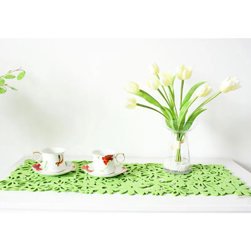 С цветами лазерной резки дизайн фетровые подстилки салфетки подставки для кухни