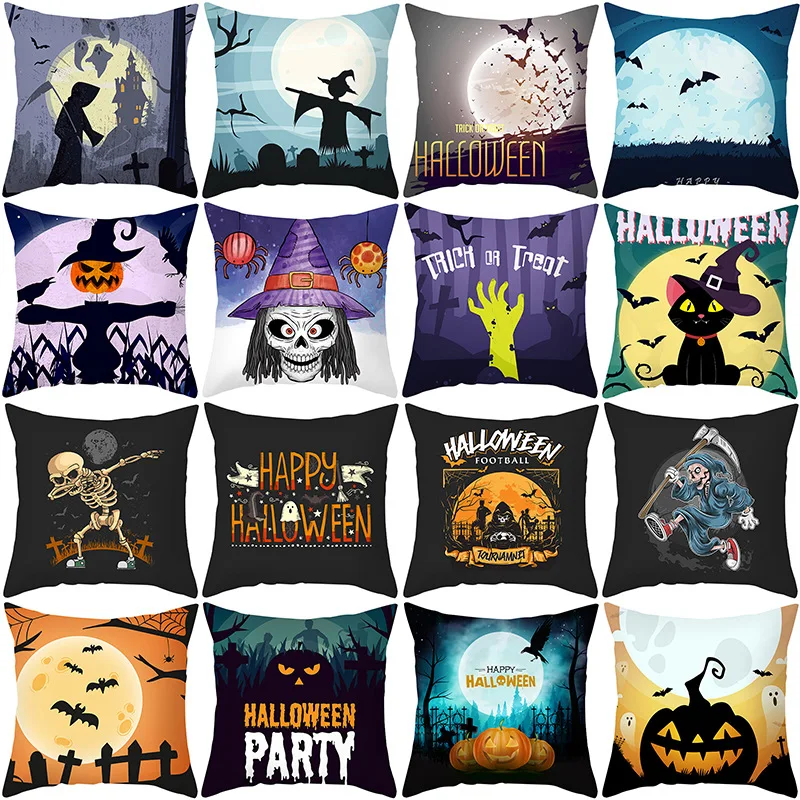 

Liviorap Pumpkin Bat Cushion Cover Halloween Decoration Supplies Scary Horror Party Pumpkin Witch Ghost Decorative Pillowcase