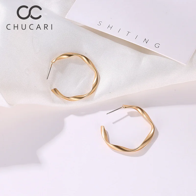 Новые модные золотистые и Серебристые круглые серьги CHUCARI 2023 для женщин большие