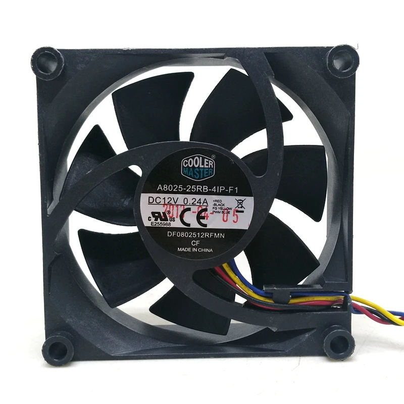 Оригинальный A8025 25RB 4IP F1 DF0802512RFMN DC12V 0.24A 80x80x25 мм (8 см) и 4 мя линиями охлаждающего