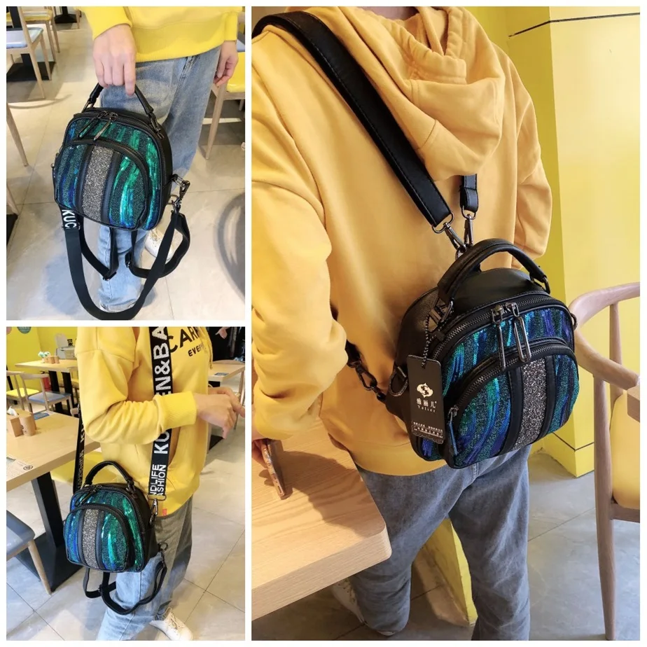 Модный женский рюкзак со стразами повседневная дорожная сумка в Корейском стиле