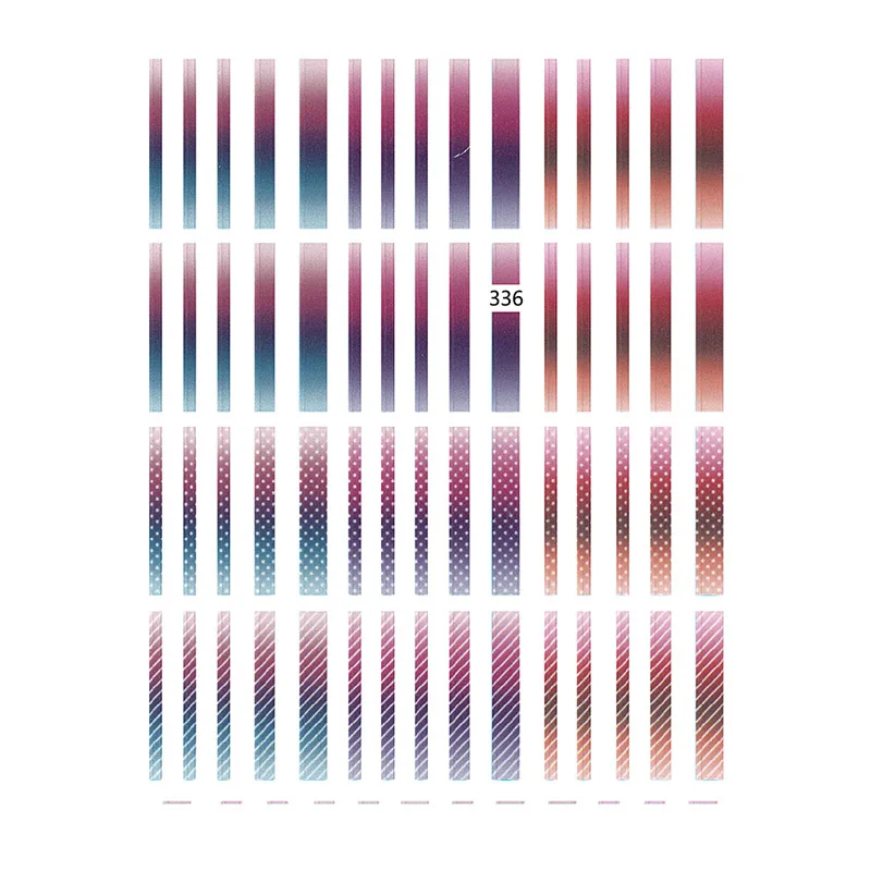 LadyMisty 1 шт 3D наклейки для ногтей постепенно полосатая цветная линия 3 узора