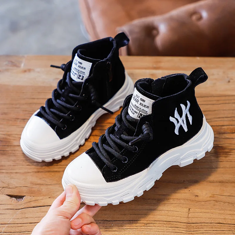 Осень-зима 2020 новые детские сапоги повседневные модные высокие для мальчиков и