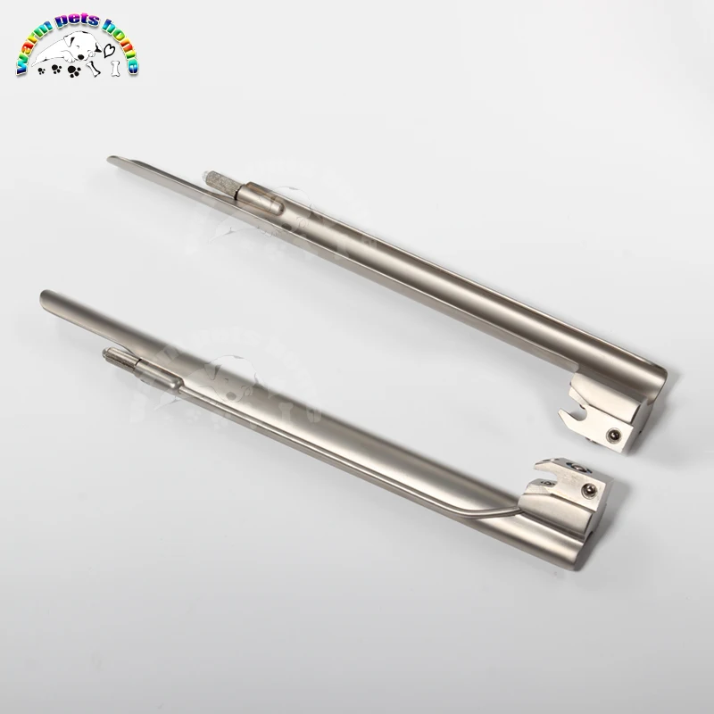 Нержавеющая сталь Анестезия Ларингоскоп для Животные собака Кот светодиодный