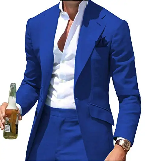 

Latest Coat Pant Designs Royal Blue Men Suit Casual Slim Fit Wedding Tuxedo Tailor Made Groom Prom Party Blazer Terno Masculino