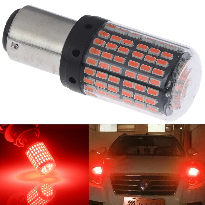 

1Pc 1157 LED Red Canbus 3014 144-SMD Car Turn Signal Brake Light No Flash car accessories led lights for car