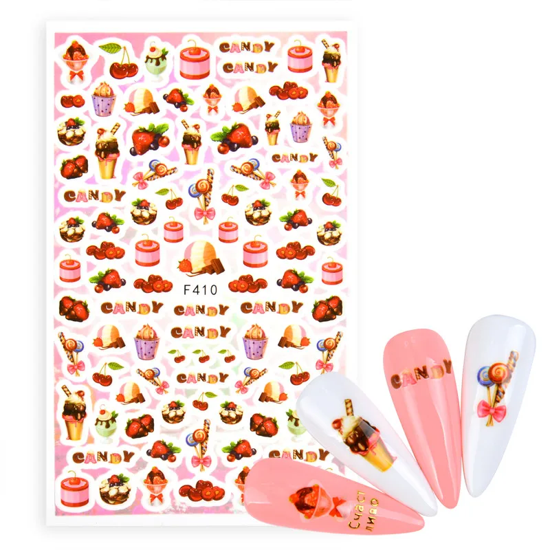 

1 лист наклейки для ногтей мороженое торт водная наклейка Аксессуары Летний дизайн маникюр ногтей переводная наклейка