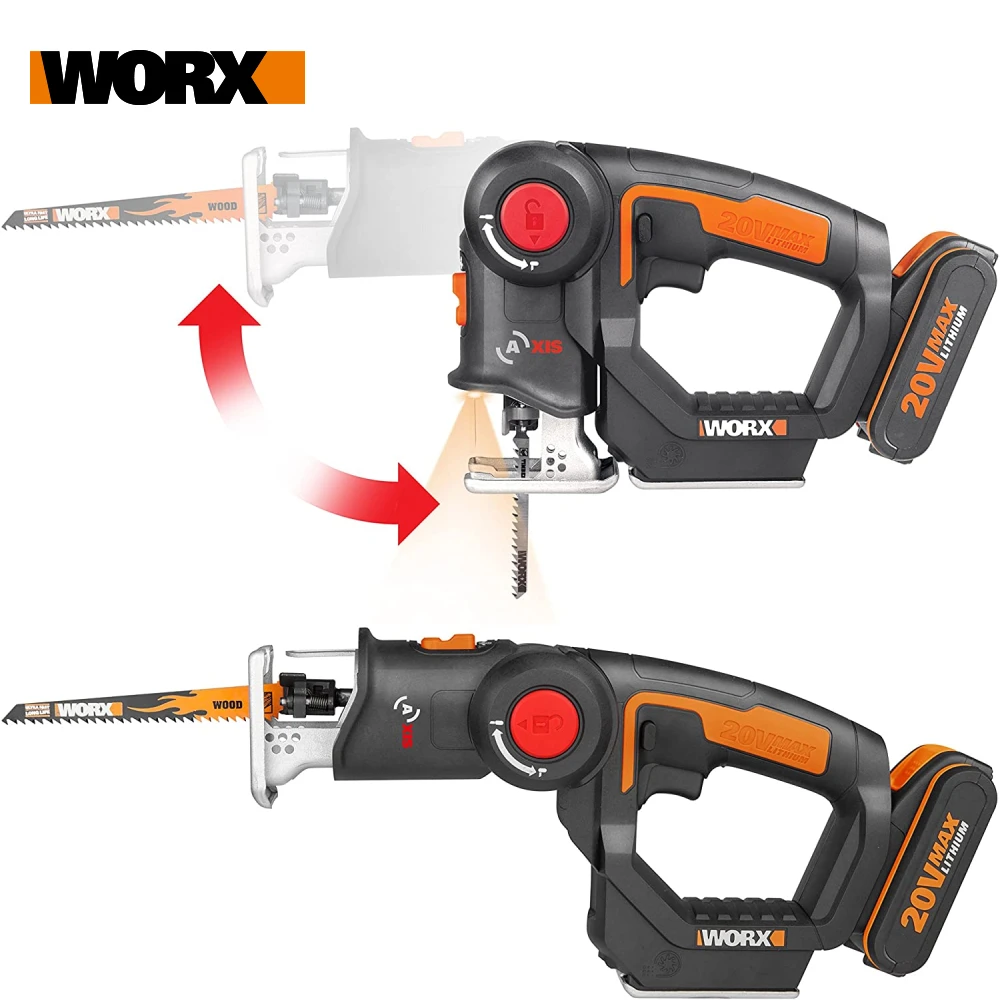 Worx 20V электрическая пила WX550 беспроводные с возвратно поступательным движением
