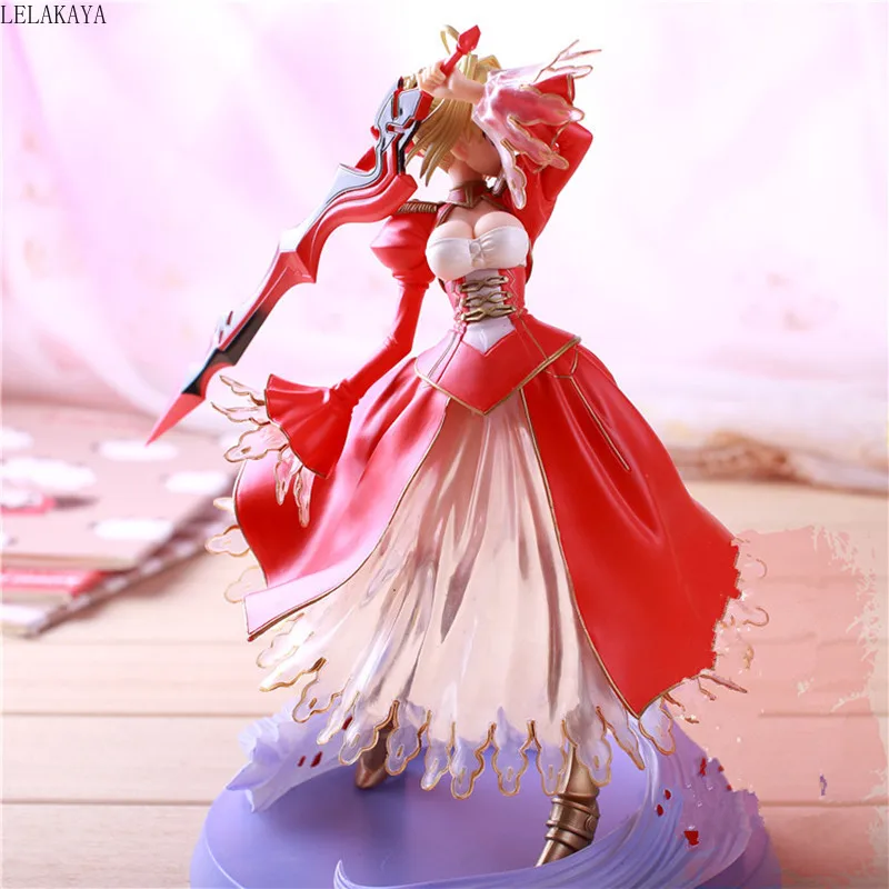 23 см Fate Stay Night Extra Red Saber Нерон Клавдий Цезарь Augustus Germanicus Боевая версия ПВХ фигурка Коллекция Модель