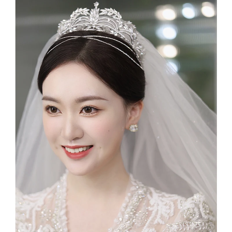 

HIMSTORY Vintage Baroque Rhinestones Bridal Tiara Crystal Crown Hairband Headpiece Vine Tiara Wedding Hair Accessories