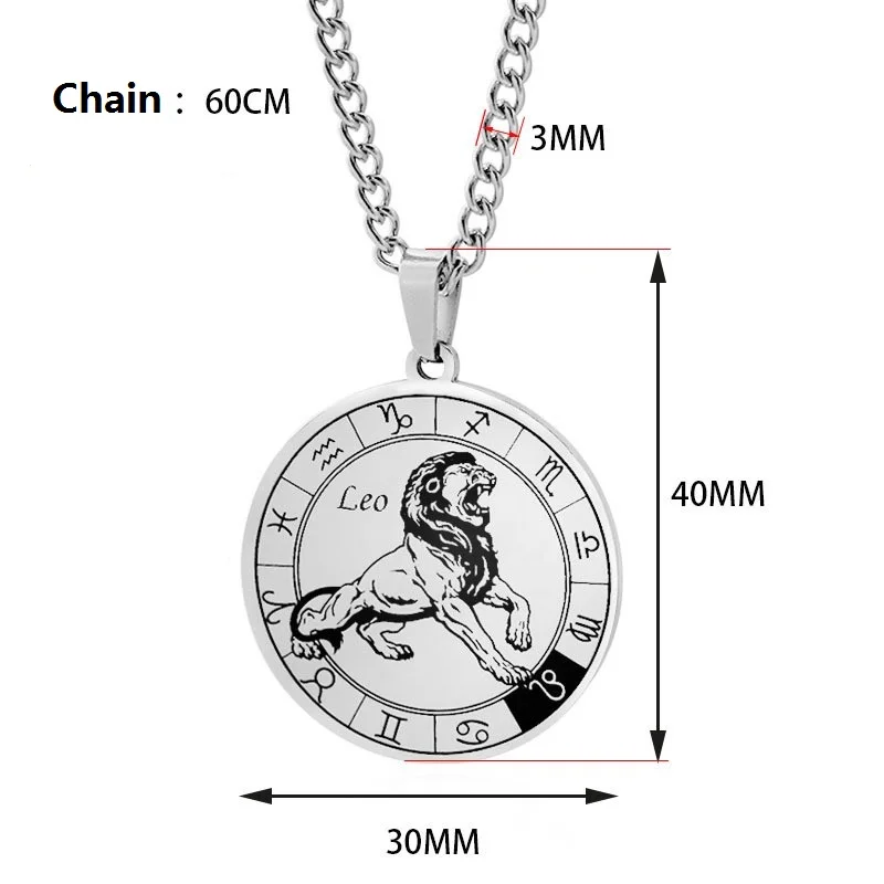 Jisensp 12 созвездий ожерелье готический Знак зодиака Подвеска весы Девы Скорпион