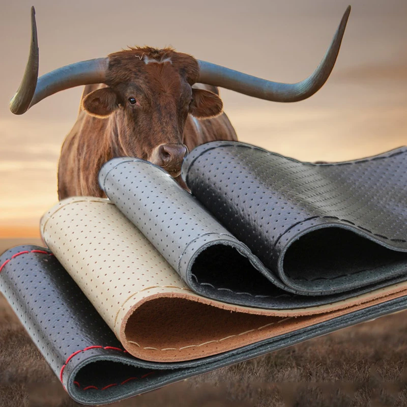 Чехол для руля из натуральной кожи диаметром 38 см мягкий чехол с перфорацией