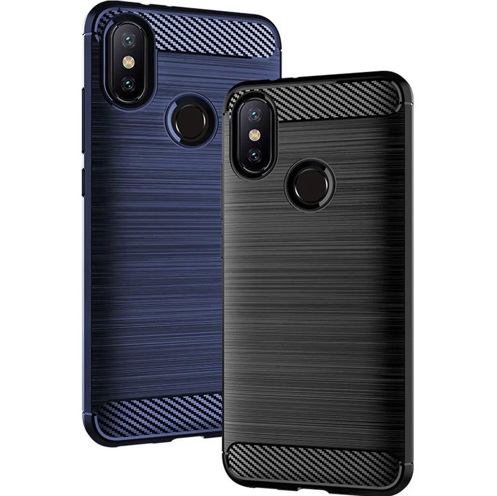 Чехол оригинальный на Xiaomi Mi Mix 2S 5.99 дюймов с мягким TPU задней панелью из углеродного волокна с амортизацией ударов и защитой от царапин.