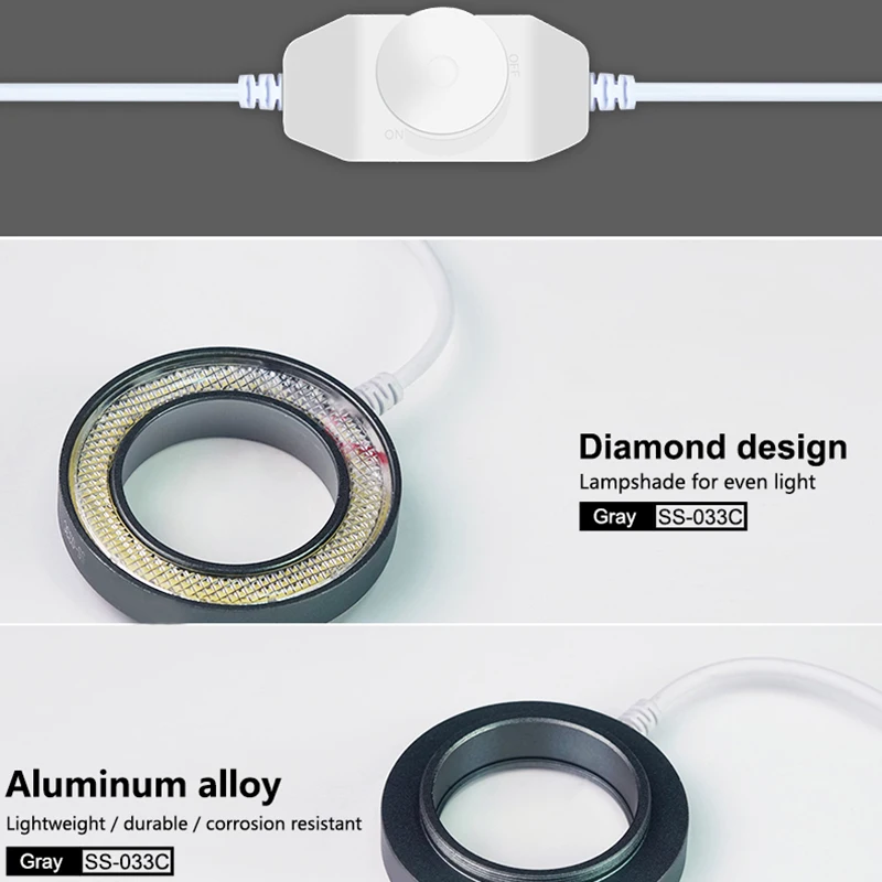 

SS-033C Microscope Light Source Ring Light Source White Light Source Lamp Cover Switch Control 110V-220V