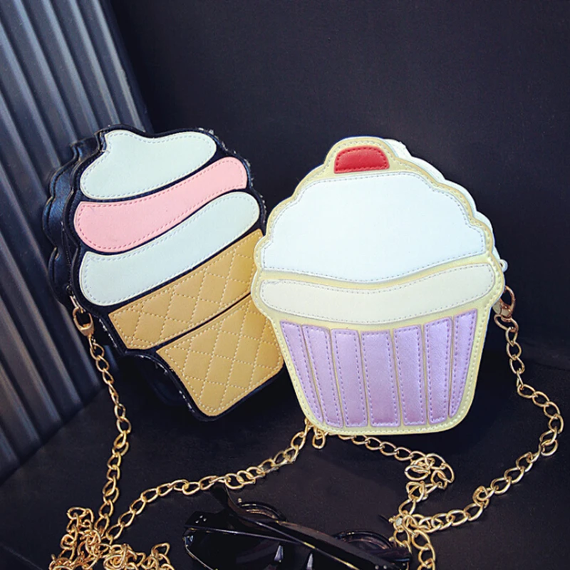 Популярная женская милая форма для капкейков мороженого сумка из искусственной
