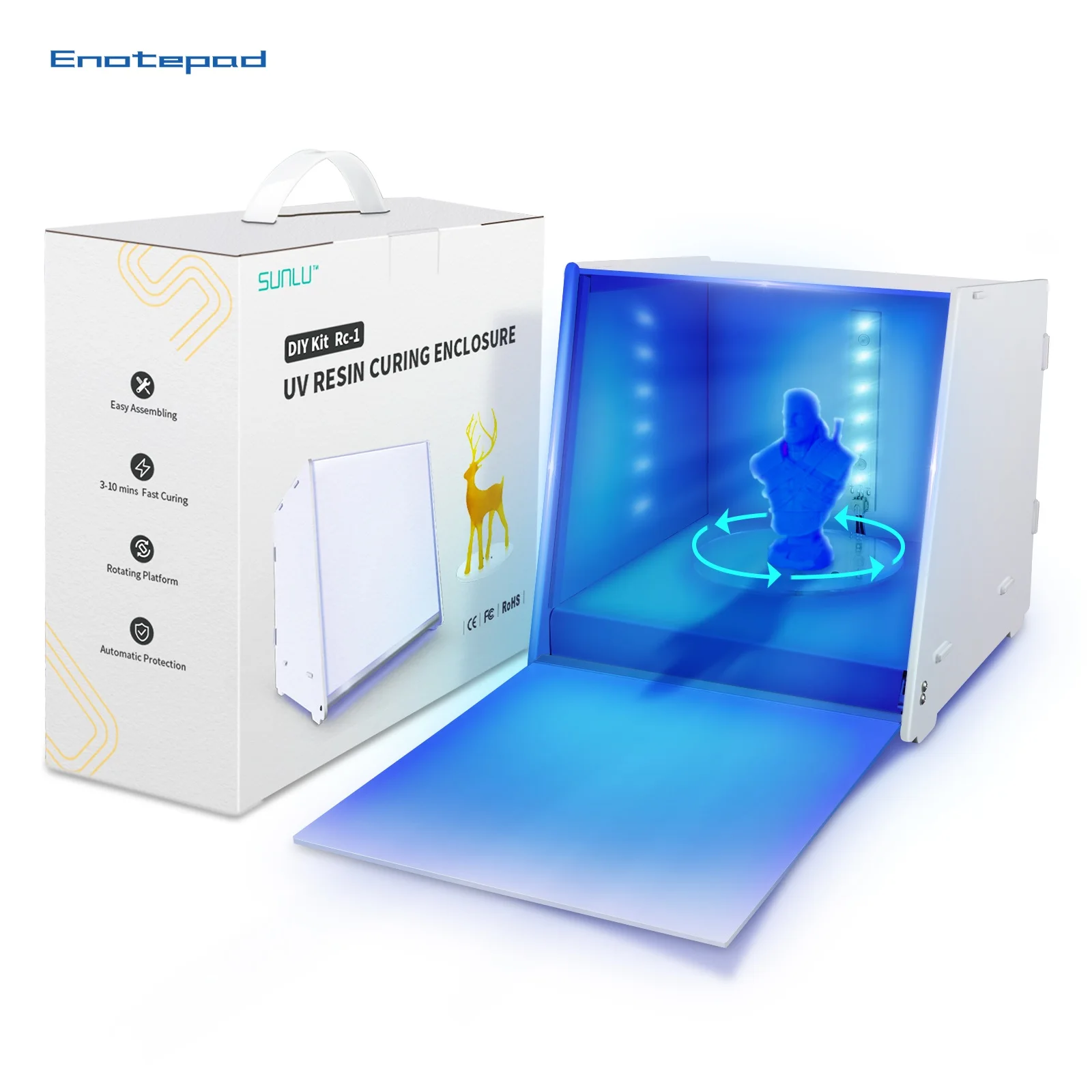 

Корпус для 3D УФ-смолы SUNLU, корпус для затвердевания смолы, контейнер для затвердевания для 3D принтера Illumnate, зеркальная УФ Смола 405 нм