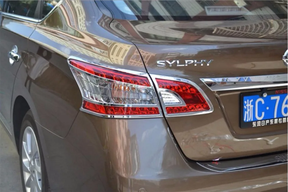 ABS хромированный автомобильный Передний фонарь + задний обшивка для 12-14 Nissan SYLPHY 2012