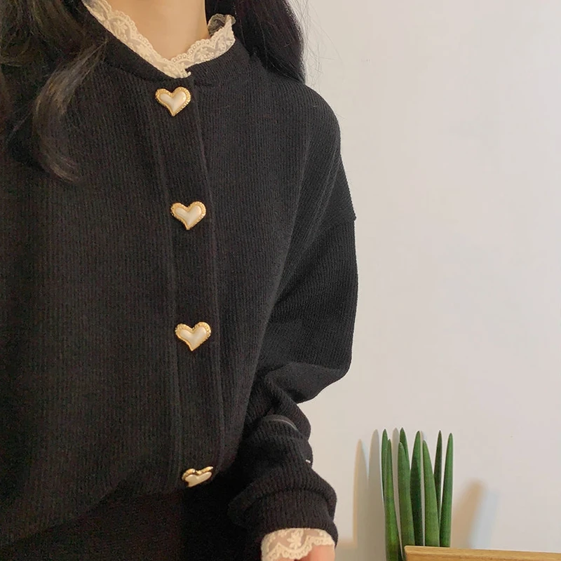 RICININA Winter Cardigan Women Sweater Long Sleeve O Neck Buttons Sweet Knitted Female Fall Sweaters Coat 2019 |