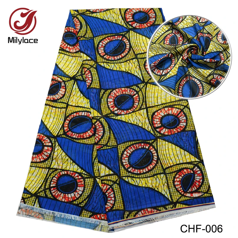 CHF-006 Африканская шифоновая Цифровая печатная ткань с рисунком горячая Распродажа африканская восковая печать шифоновая ткань для летних платьев CHF-025-028 - Цвет: CHF-006